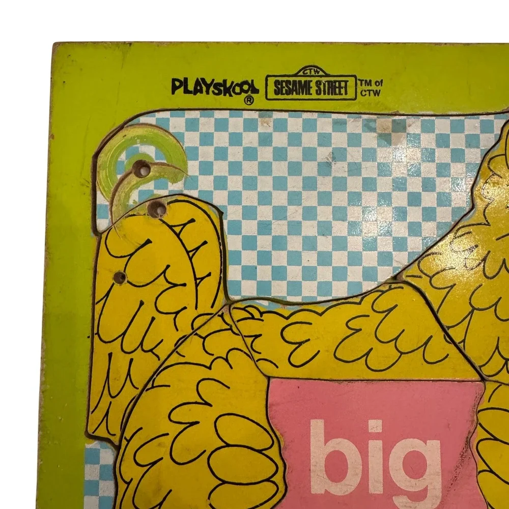 Playskool Sesame‎ Street Big Bird Little Bird 13 Piece Wood Puzzle 3 5 Years